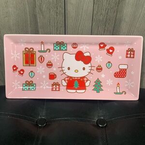 New Hello Kitty Christmas Favorites Pink Ceramic Rectangle Plate Platter Tray